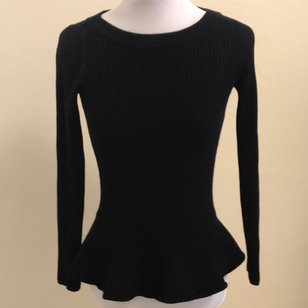Tory Burch Black Peplum Sweater XS